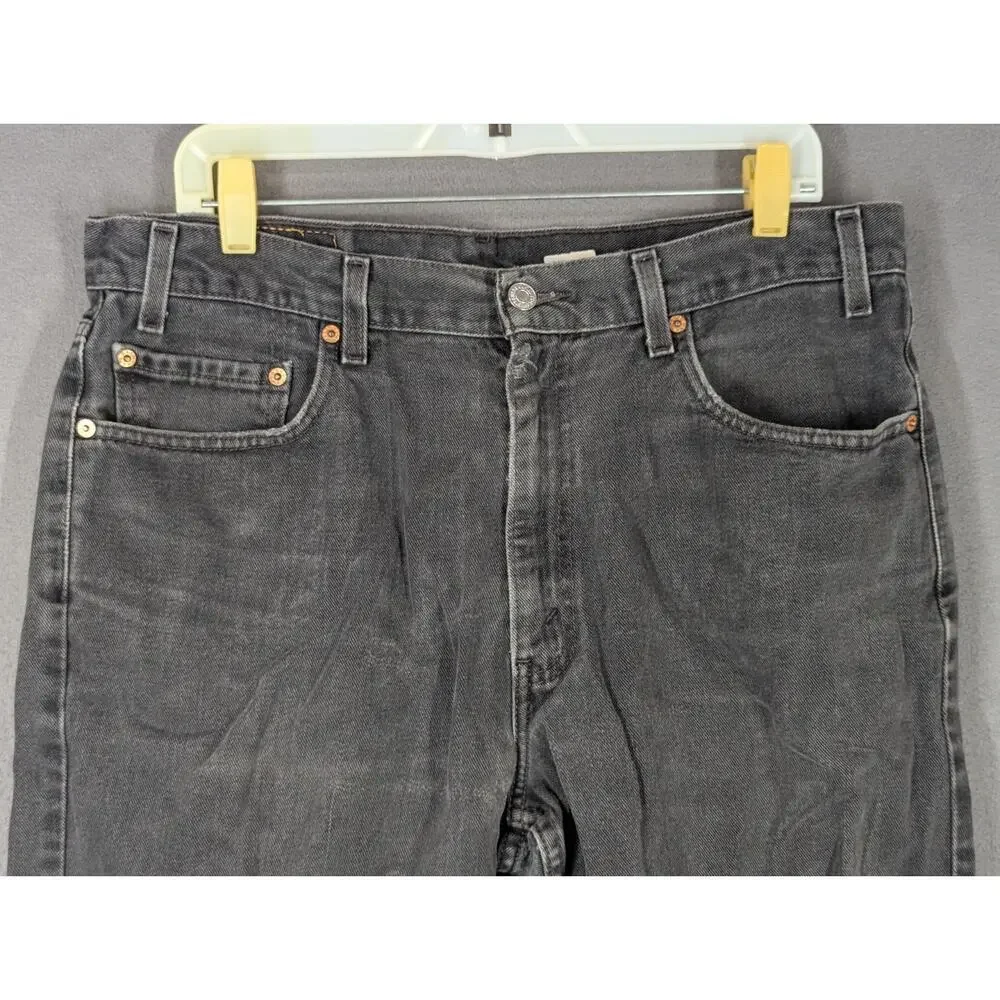 2002 Levi's 550 Relaxed Black Denim Jeans 34